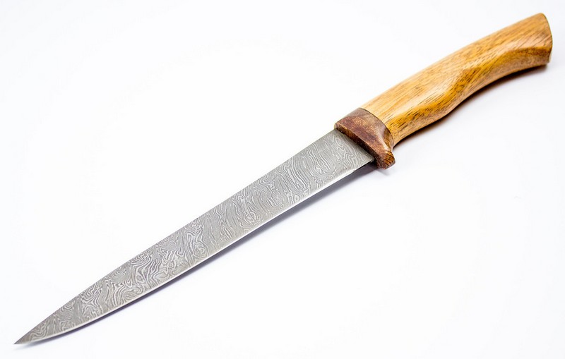 Нож филейный, дамаск