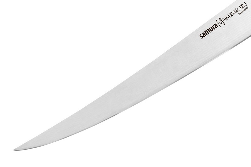 Нож кухонный филейный Fisherman Samura Harakiri, 224 мм, черная рукоять