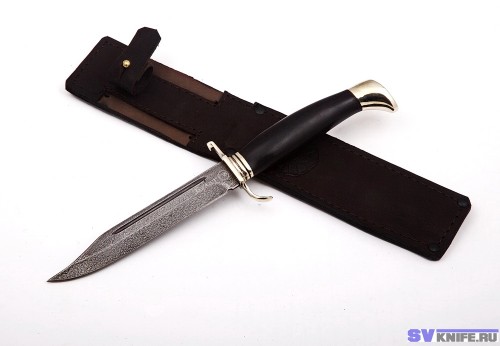 нож разведчика «НР-40» сталь Булат - рукоять черный граб